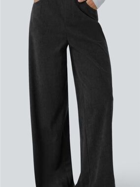 HALARA Black Corduroy Wide-Leg women’s Pants NWT
